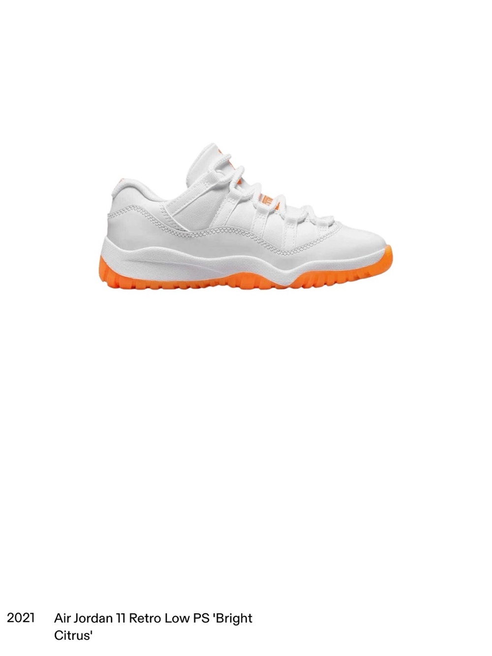Jordan Woman’s 11 Retro Bright Citrus Low Top Sneaker -Sz. 8